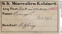 Etiketten zu Beryll (NHMW-MIN-Au420)